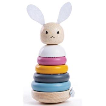 Bigjigs Baby Fából készült motoros fészkelő torony nyuszi kép