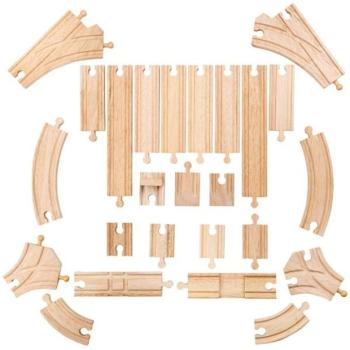 Bigjigs Rail 25 részes fa sínkészlet kép