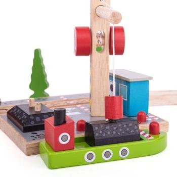 Bigjigs Rail Coal dokkoló daruval kép