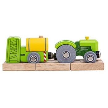 Bigjigs Rail traktor zöld burkolattal kép