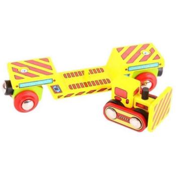 Bigjigs Rail Wagon buldózerrel + 2 lánctalpas kép