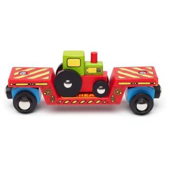 Bigjigs Rail Wagon traktorral + 2 lánctalpas kép