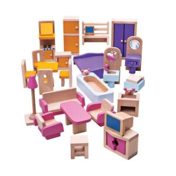Bigjigs Toys Fa babaház bútor kép