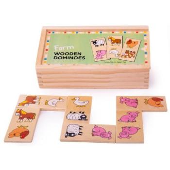 Bigjigs Toys Fa dominófarm kép