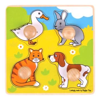 Bigjigs Toys Insertion puzzle háziállatok kép