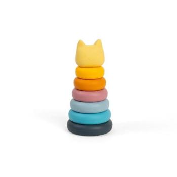 Bigjigs Toys Szilikon Stacking Tower Cat kép