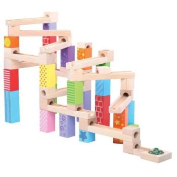 Bigjigs Toys Színes fa labdapálya kép