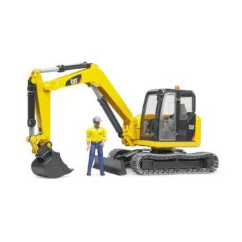 BRUDER 02466 lánctalpas minimarkoló CATERPILLAR figurával kép