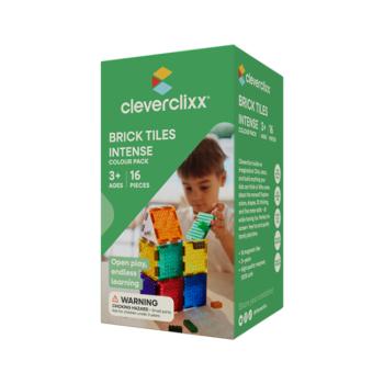 Cleverclixx Mágneses építőkészlet Brick Tiles Pack Intense – 16 db kép