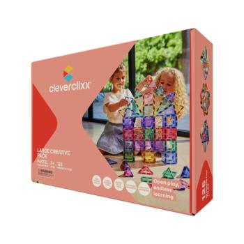 Cleverclixx Mágneses építőkészlet Creative Pack Pasztell – 125 db kép
