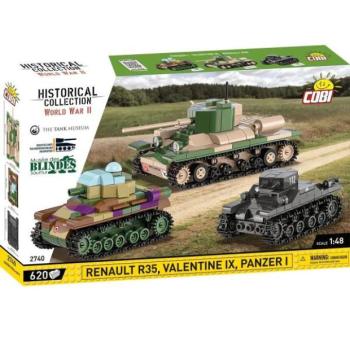 Cobi 3 tanky: Panzer I, Valentine IX, Renault R, 1:35, A Tank Múzeum, Les Blindes in Sau kép