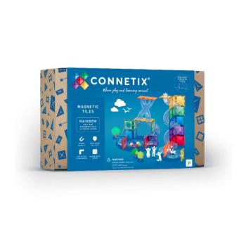 Connetix csempe - Mágneses építőkészlet szivárványos labdapálya 66 db kép