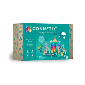 Connetix csempe - Mágneses Építőkészlet Szivárványos labdapálya 92 db kép