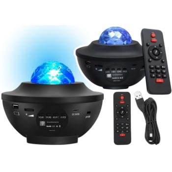 Csillagprojektoros LED éjszakai fény Bluetooth hangszóróval és távirányítóval kép
