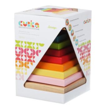 CUBIKA 13357 Színes piramis - fa puzzle 9 darab kép