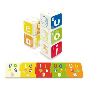 Didaktikus kockák magánhangzókkal Vowels Educubes Baby Games Educa egymásra pakolható 24 hó-tól kép