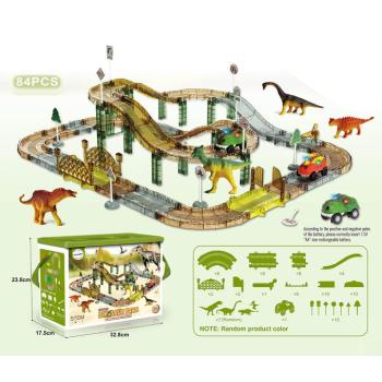Dinoszaurusz verseny pálya elektromos autóval 84 darab a dobozban kép