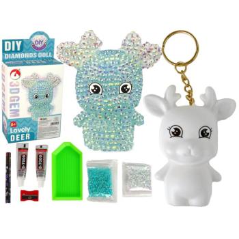 DIY Kit Diamond Reindeer DIY Crystals Pendant 3D Blue kép