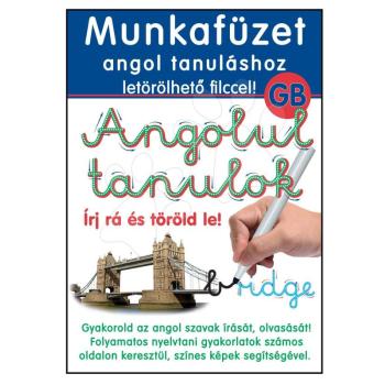 Dohány készségfejlesztő munkafüzet Írj rá és töröld le kék - Angolul tanulok írni színes ábrákkal 508 kép
