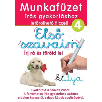 Dohány készségfejlesztő munkafüzet Írj rá és töröld le piros 4-es gyakorlófüzet - Első szavaim 505-4 kép