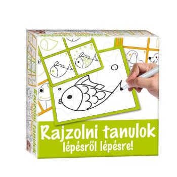 Dohány készségfejlesztő rajztábla Rajzolj rá és töröld le zöld - Rajzolni tanulok lépésről lépésre állatkákat 506-1 kép
