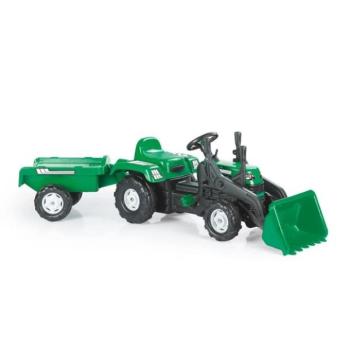 Dolu Pedálos traktor Ranchero nagy pótkocsival és rakodóval