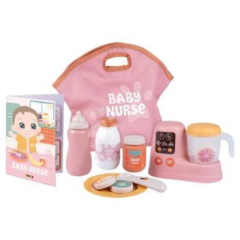 Ebédkészlet játékbabának Lunch Set Smoby konyhai robotgépel és textil táskában 8 kiegészítő 18 hó-tól