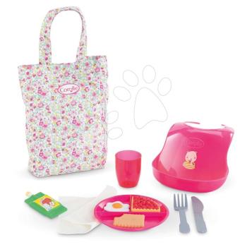 Ebédkészlet táskában előkével Large Meal Set Corolle 36-42 cm játékbabának 11 kiegészítővel 24 hó-tól kép