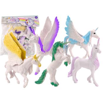 Egyszarvú Pegasus fehér varázsszárnyú figurakészlet 6 db