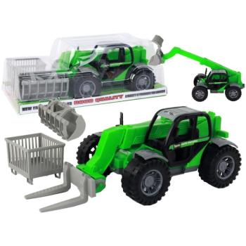 Elektromos játékautó Mezőgazdasági traktor Zöld daru Mezőgazdasági gép kép