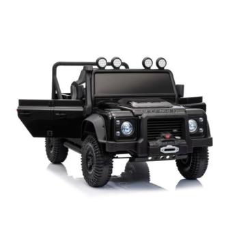 Elektromos kisautó Land Rover Defender 110 SVX 12V, fekete, 4X4 hajtás, LED lámpák, első kép