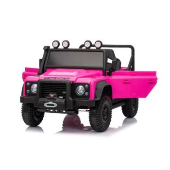 Elektromos kisautó Land Rover Defender 110 SVX 12V, rózsaszín, 4X4 hajtás, LED lámpák, első kép