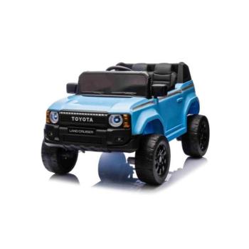 Elektromos kisautó Toyota Landcruiser 12V, kék, széles egyszemélyes ülés, 2,4 GHz távirányító kép