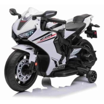 Elektromos motorkerékpár HONDA CBR 1000RR, Engedélyezett, 12V-os akkumulátor, Műanyag kerekek, fehér kép