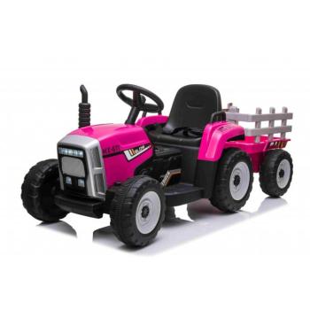 Elektromos traktor iparvágány T2 rózsaszín 12V7Ah EVA kerekekkel kép