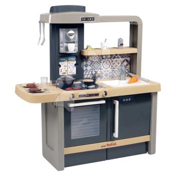Elektronikus játékkonyha állítható magassággal Tefal Evolutive New Kitchen Smoby sütő hanggal és működő készülékekkel és 31 kiegészítővel kép