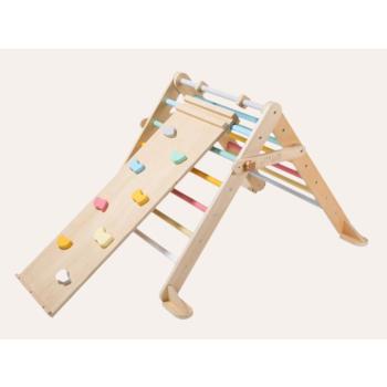 eliNeli Növekvő Montessori Pikler-féle háromszög 68 cm 2 az 1-ben rámpával - fresh szett kép