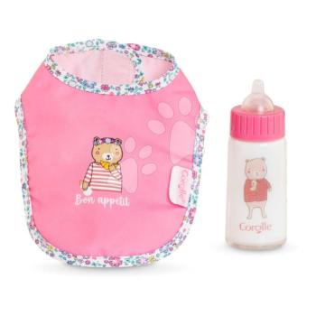 Előke és cumisüveg tejjel játékbabának Bib & Magic Milk Bottle Mon Grand Poupon Corolle 36-42 cm babának 24 hó-tól kép