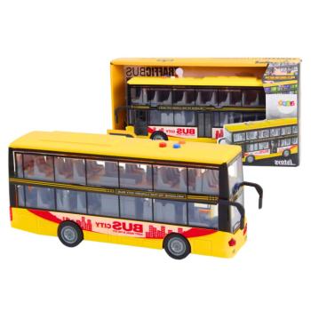 Emeletes busz 1:16 effektekkel és súrlódási meghajtással sárga kép