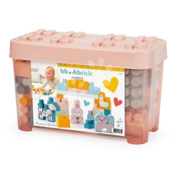 Építőjáték állatkákkal BB Abrick Écoiffier 55 kocka rózsaszín dobozban 12 hó-tól kép