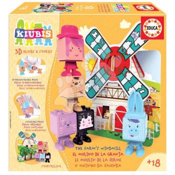 Építőjáték Kiubis 3D Blocks & Stories The Farm´s Windmill Educa 5 figura és szélmalom 24 hó-tól kép