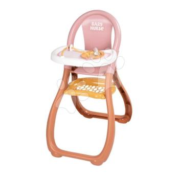 Etetőszék színes karikákkal Highchair Soft Baby Nurse Smoby kanállal és tányérral 42 cm játék babának 18 hó-tól kép