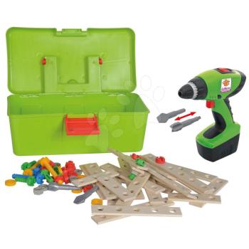Fa építőjáték fúrógéppel Constructor Tool Box Eichhorn kofferben 63 darabos kép