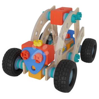 Fa építőjáték négykerekű Construct Buggy Eichhorn 1 modell 84 drb 4 évtől kép
