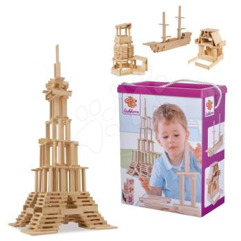Fa építőkockák Wooden Construction Kit Eichhorn természets fából 200 darabos 2 évtől kép