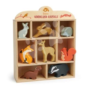 Fa erdei állatok polcon 8 drb Woodland Animals Tender Leaf Toys nyuszik süni róka őzike mókus menyét és borz kép
