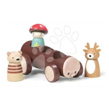 Fa erdei taxi Timber Taxi Tender Leaf Toys Merrywood Tales meséből 3 figurával 18 hó-tól kép