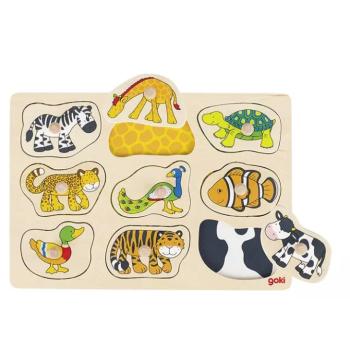 Fa fogantyús puzzle, 9 darabos kép