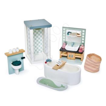 Fa fürdőszoba Dovetail Bathroom Set Tender Leaf Toys 6 darabos készlet komplett felszereléssel kép