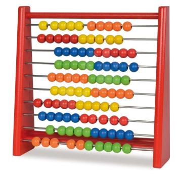Fa golyós számológép Abacus Eichhorn 100 színes golyó kép